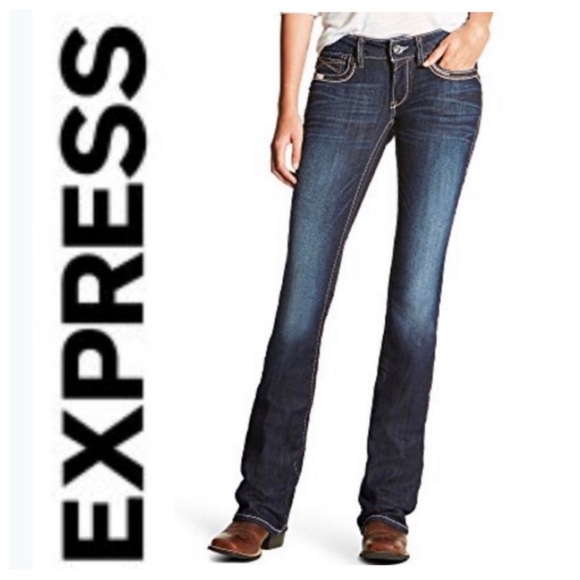 “Zelda” Ultra Low Rise “Barely Boot” Jeans { Express } - Picture 1 of 8